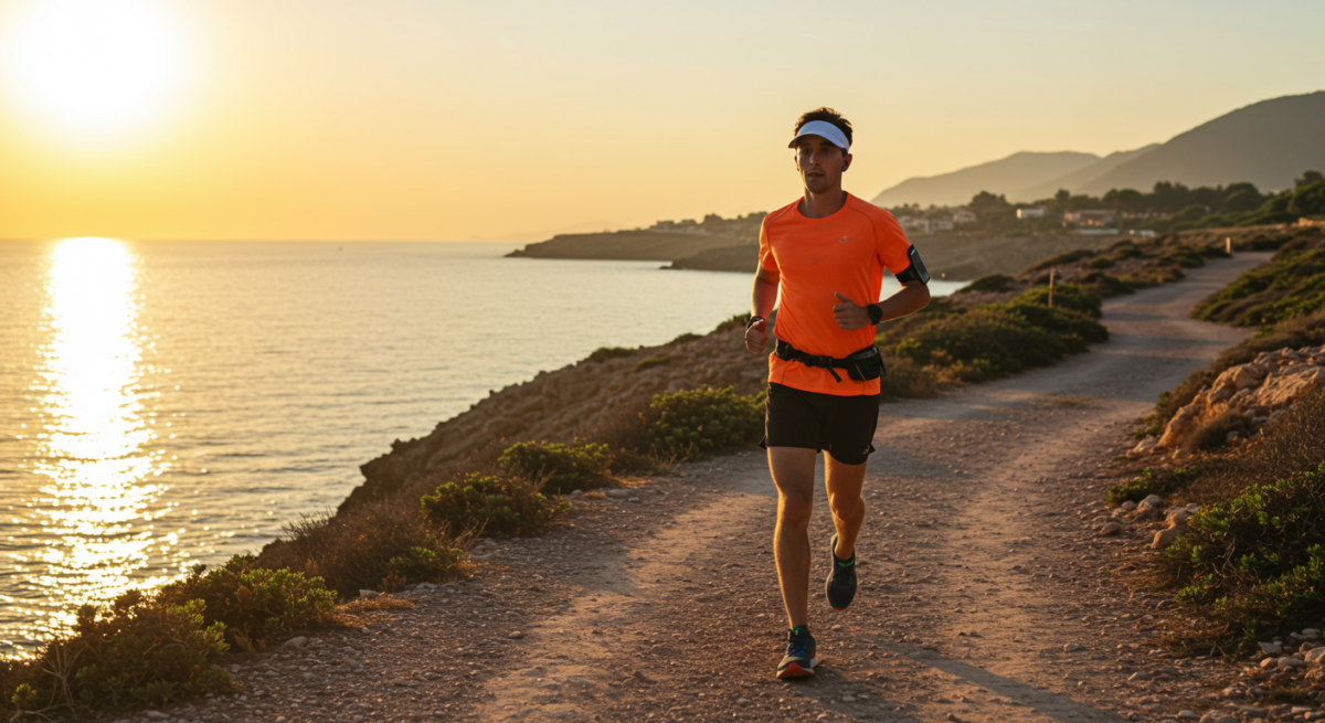 Course à pied en été avec protection solaire