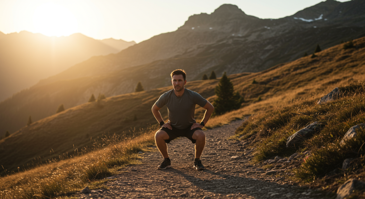 Exercices de renforcement musculaire en pleine nature pour randonneurs
